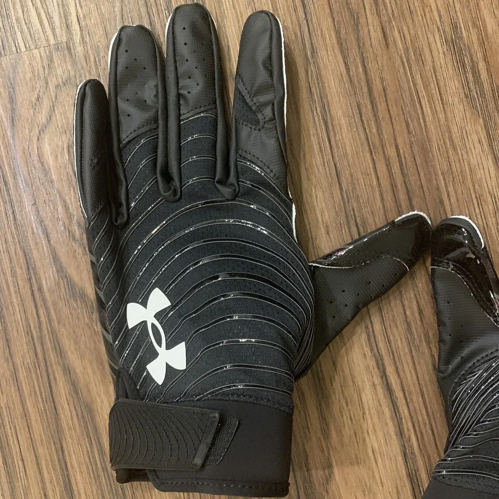 Under Armour Black & Purple Football Receiver Gloves Adult Men's Size 2XL